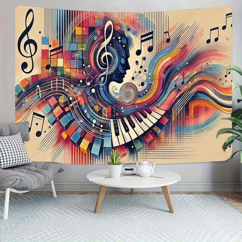 2D flat banner 1PC - Polyester - For lively abstract music decoration in living room and bedroom partiesXY