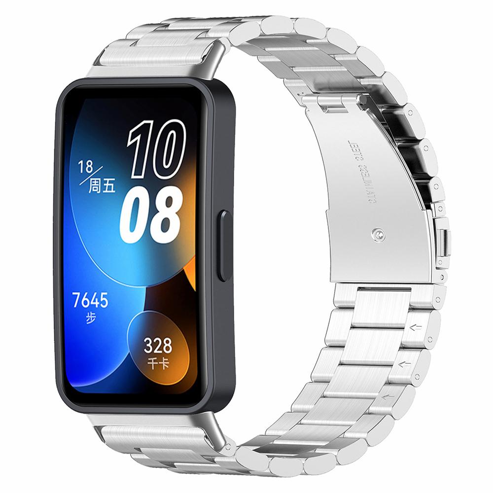 Ремешок для Huawei Band 8/Band 8 NFC/Band 9/Band 9 NFC, трехрядный из нержавеющей стали, сменный ремешок для смарт-часов