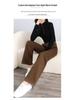 Women's Wool Fleece-Lined High-Waisted Wide-Leg Pants for Autumn/Winter 2025