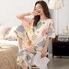 "Women's 2024 Summer Short-Sleeved Crop Pajama Set - Casual Ins Style, Large Size"