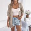 Elegant Bohemian Summer Knit Cardigan - Women's Short Sleeve Style