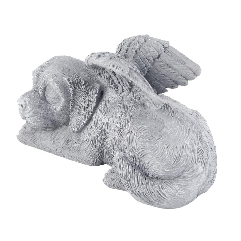 Pet Memorial Statue Resin Sleeping Pet Angel Garden Sculpture for Pet Memorial Gravestone Ornament