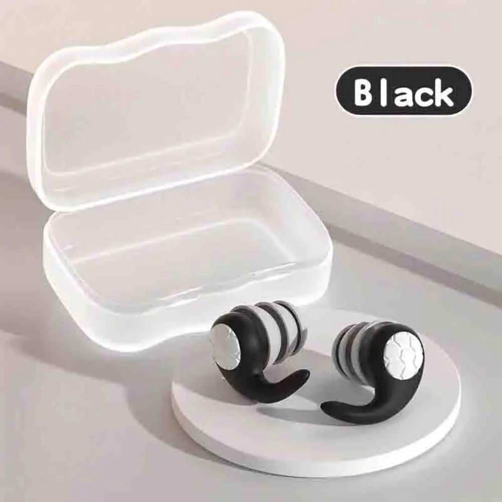 1 Pair of Soft Silicone Earplugs with Noise Cancellation, Waterproof, Comfortable To Wear, Suitable for Sleeping and Swimming