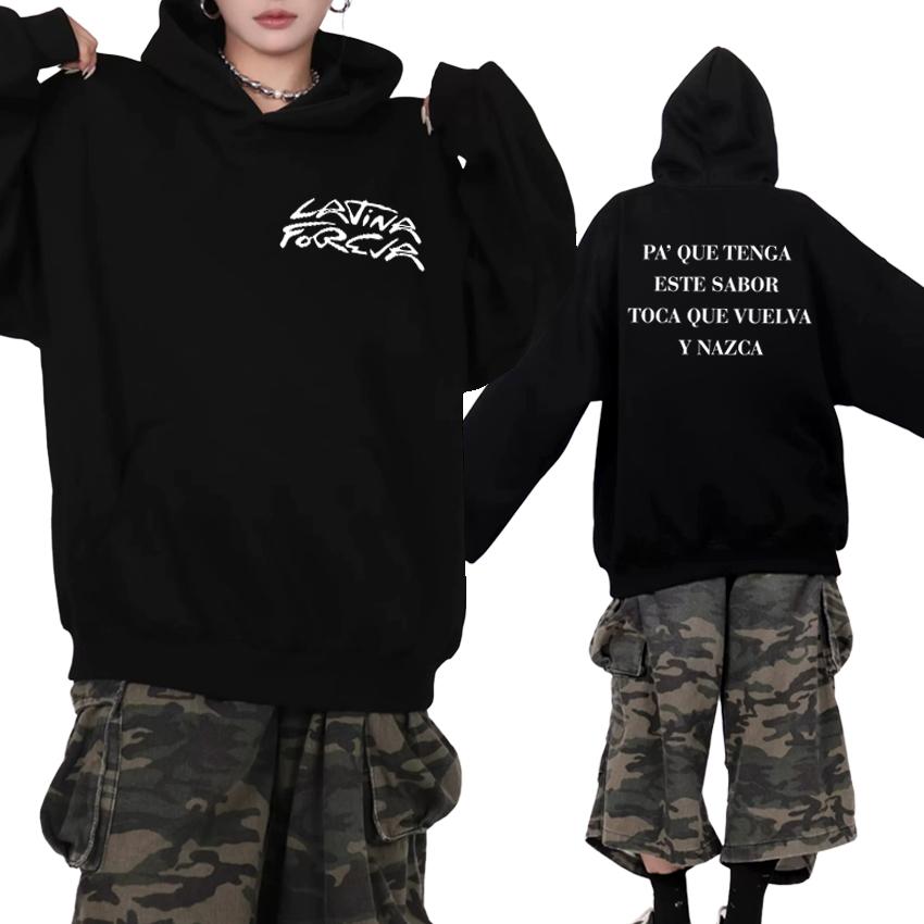 2025 New In Karol G Latina Foreva Song Double Sided Printed Hoodies Men Women Fashion Casual Sweatshirt Unisex Fleece Pullovers