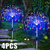 4PC Eight Functions Solar LED Fireworks Fairy Lamp Outdoor Waterproof Garden Decoration Lawn Channel Solar Lamp