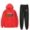90s Retro Style Fleece-Lined Hooded Sweatshirt Collection – Unisex Autumn/Winter Two-Piece Set of Hooded Sweatshirt and Pants