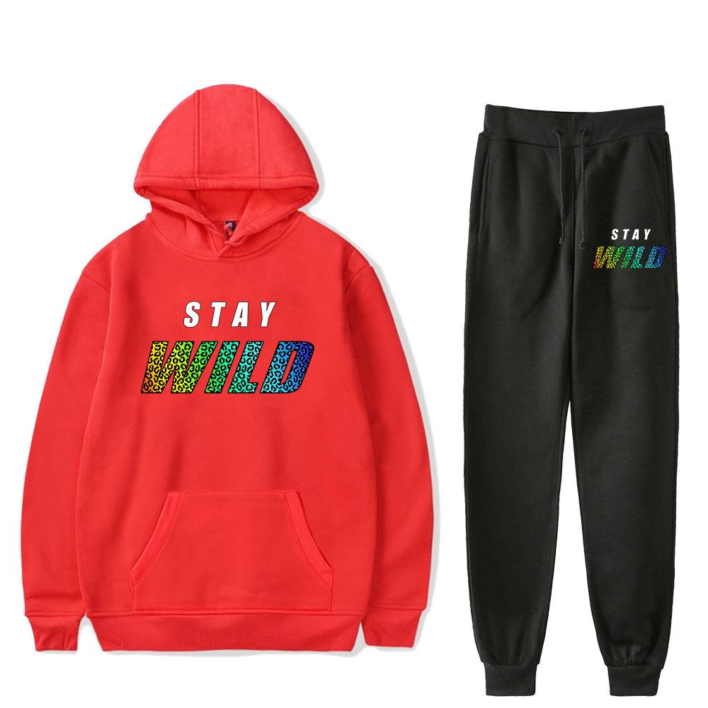 90s Retro Style Fleece-Lined Hooded Sweatshirt Collection – Unisex Autumn/Winter Two-Piece Set of Hooded Sweatshirt and Pants