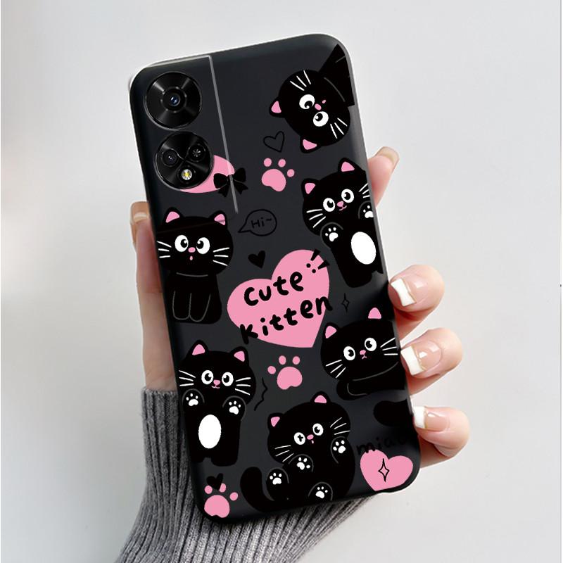 Printing Pattern Case For TCL 50 5G/TCL 50 XE Nxtpaper 5G/TCL 50XE 5G Soft Silicone Black Shell Cover Cute Flower Cartoon Casing