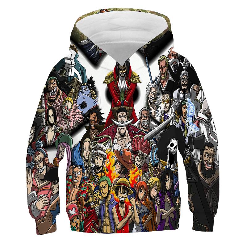 One Piece Hoodie Kids Hooded Sweatshirt Anime Luffy Hoodie Kids Clothes Boys Girls Long Sleeve Autumn warm Pullover Casual Tops
