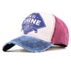 Vintage Distressed Baseball Cap "Jewel Shine" Print Washed Cotton Dad Hat