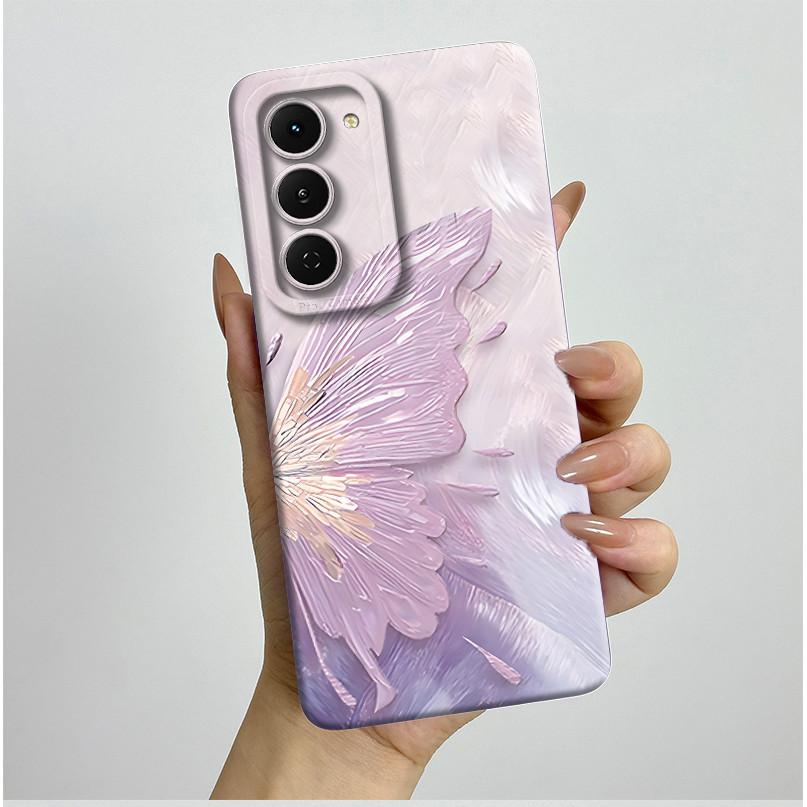 Чехол для Tecno Spark 40 Pro 40Pro+ Plus 4G Эстетичный Цветочный Чехол для Телефона Тонкий Жидкий Силикон Защита от Падений Мягкий Чехол
