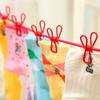 Drying Portable Clothes with Clips   12 Clothes Elastic Hanger Line Windproof