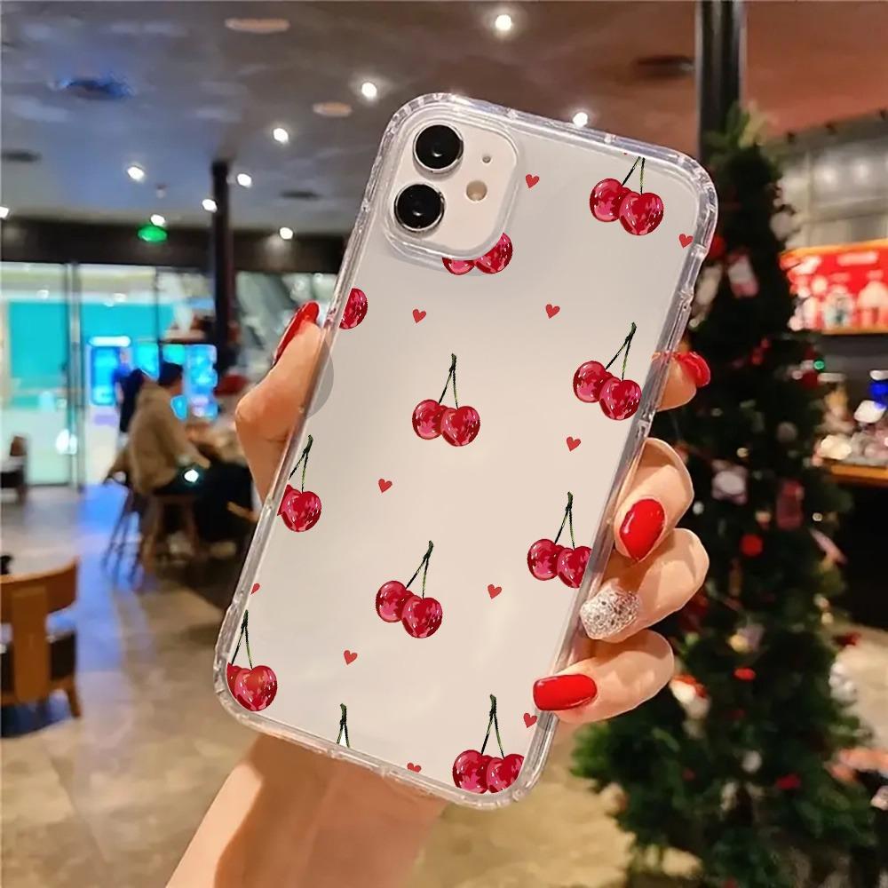 Розовая вишня Сердце Кокетка Прозрачный чехол для телефона для iPhone 17 16 11 13 15 14 12 Pro Max 7 8 Plus XS X XR 17 Air Прозрачная крышка