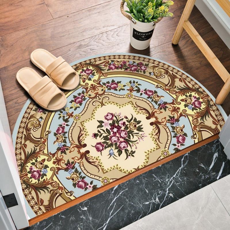 Semicircular Bohemia Rug Entrance Doormat Decorations Non -Slip Living Room Carpet Soft Absorbent Washable Floor Mat Bath Mats