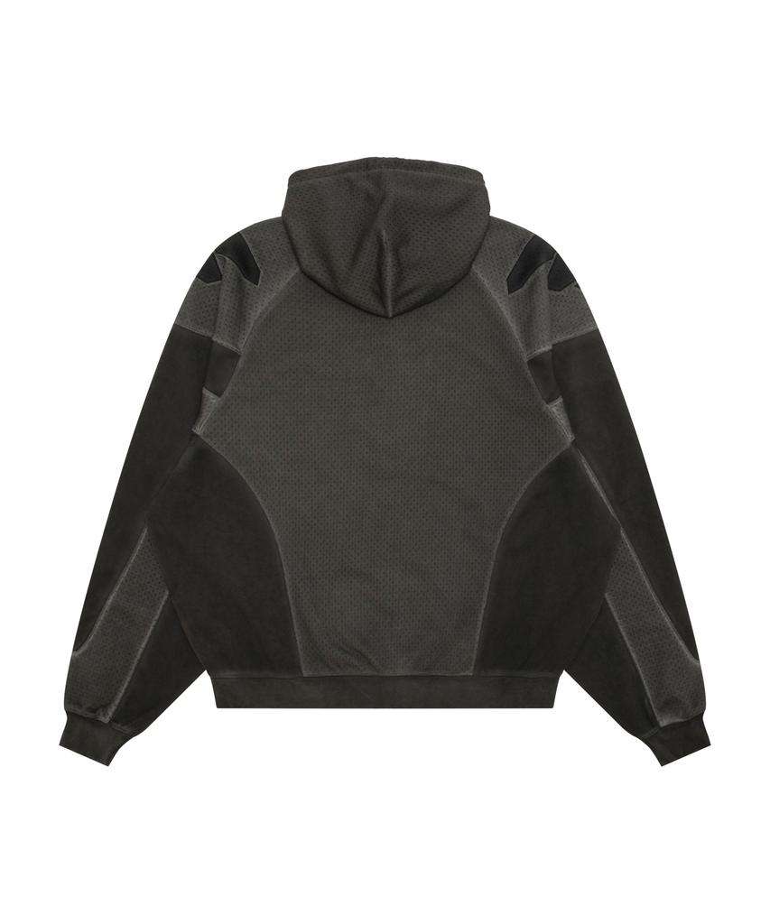 Aape Moonface Washed Zip-Up Hoodie Charcoal / Aapswmd351Xxqbkl