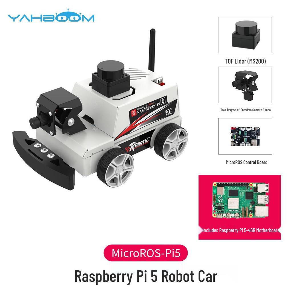 Робот-автомобиль Raspberry Pi 5 для ИИ-зрения с ROS2, LiDAR, картографированием, навигацией и отслеживанием