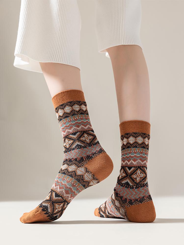 3 пары женских хлопковых носков, осенние и зимние теплые носки, толстые трикотажные носки Cabin Cozy Crew, мягкие носки, подарки для женщин, красочная мода