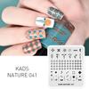 kads Пластины для штамповки ногтей Nature 041 с геометрическим цветочным узором, шаблон изображения для ногтей, трафарет для маникюра, инструменты для принтера для лака для ногтей