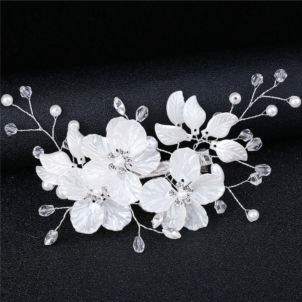 Fashion Crystal Pearl Hair Accessories Bridal Clips Flower Hair Pin Hair Combs Bridesmaid Tiara