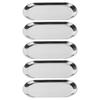 5pcs Stainless Steel Oval Shaped Towel Tray Cosmetics Jewelry Storage Tray Dish Plate