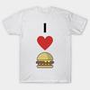 Женская футболка Я люблю бургеры Принт Харадзюку Кавайная футболка Летняя с коротким рукавом Женская футболка Топ