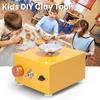 Kids DIY Clay Tool with Tray for Ceramic Work Mini Pottery Wheel Ceramic Turntable Portable