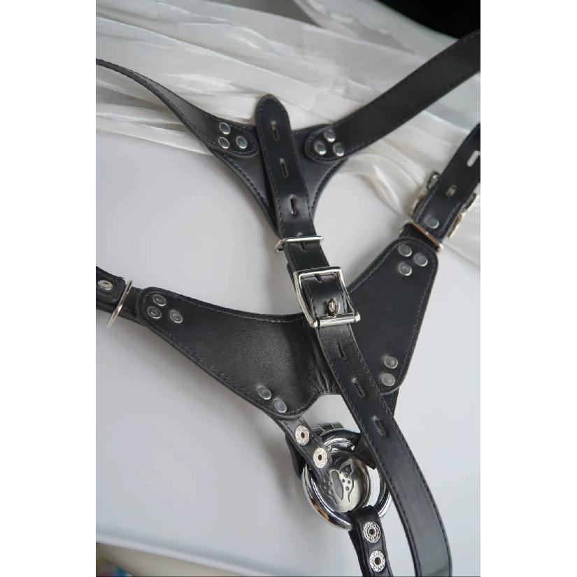 PU Leather Male Chastity Belt Accessory Strap Butterfly Chastity Belt Abstinence Restraint Men's Three-way Thong Adult Sex Toys