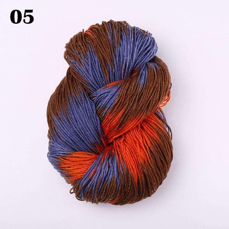 1 шт., ручная вязаная многоцветная пряжа, шерстяная пряжа, 50 г, вязаная крючком хлопковая красочная тканая нить