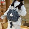 Cute Plush Cat Backpack With Tail Design Tote Bag Suitable For Commuting Daily