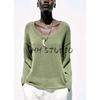 Summer New Women clothes French style Design Knitted Holiday Style Long sleeve round Neck Knit 5536029