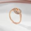 Kinel Rose Gold Color Bride Wedding Rings For Women Shiny Zircon Fine Jewelry Vintage Ring