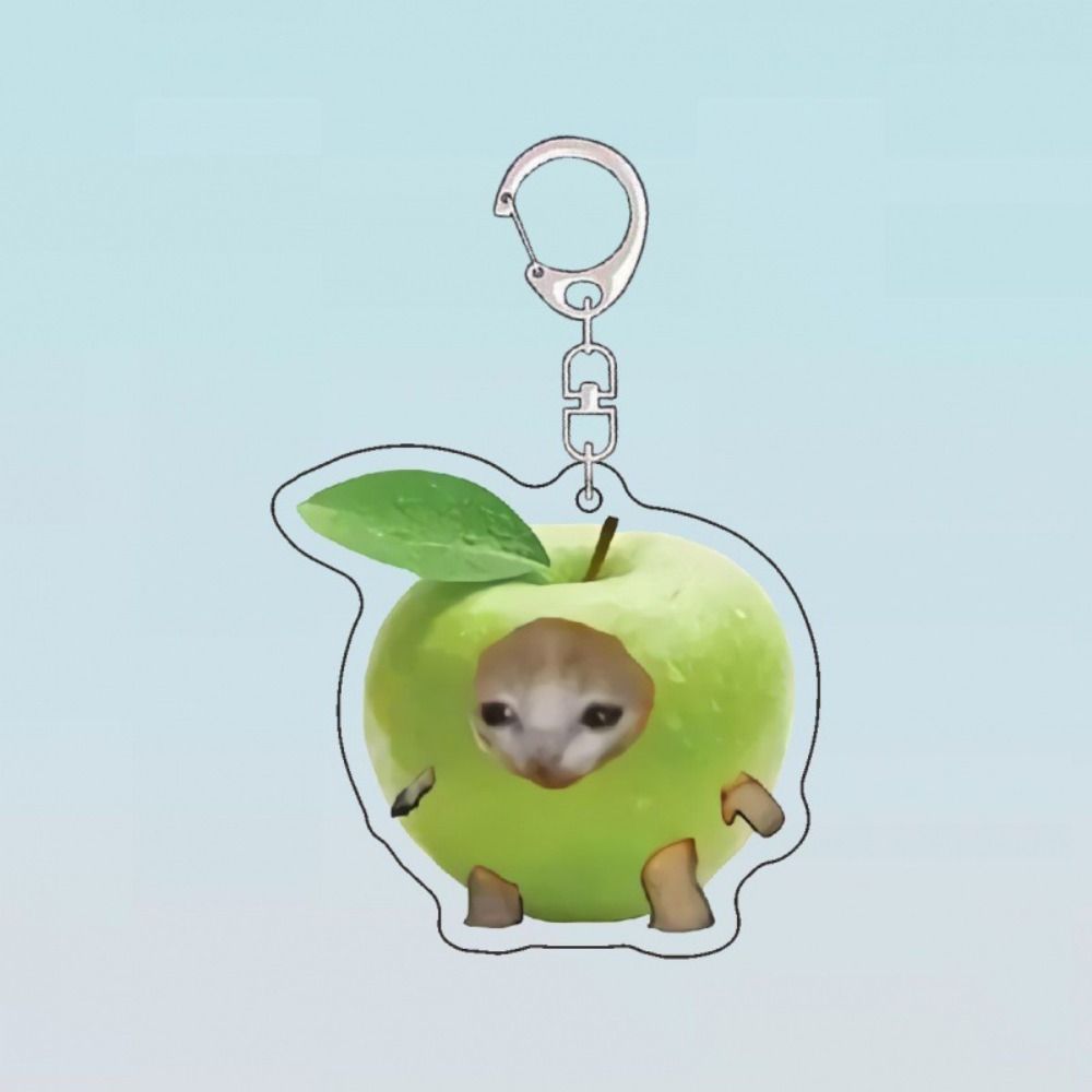 Huh Cat Rambling Goat Keychain Cat Pendant Confused Cat Memes Key Chain Backpack Pendant