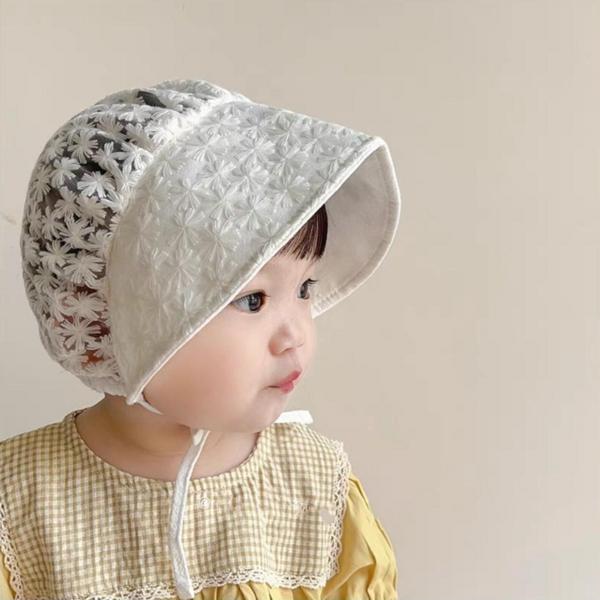 Baekbaeknara Infant Lace Bonnet Sun Hat, 3-15 Months, White, Popular Baby Clothes In Korea