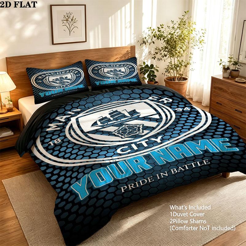 Custom Mcfc Bedding Quilt Set Quilt Cover Pillowcase Home Decoration Birthday Gift (1 * duvet cover + 2 * pillowcase, without core)