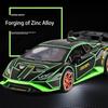 1/24 масштаб Lambo, литая под давлением модель автомобиля, игрушечный автомобиль с откатным механизмом, звуковым светом и распылителем для детей, коллекция подарков для мальчиков и девочек