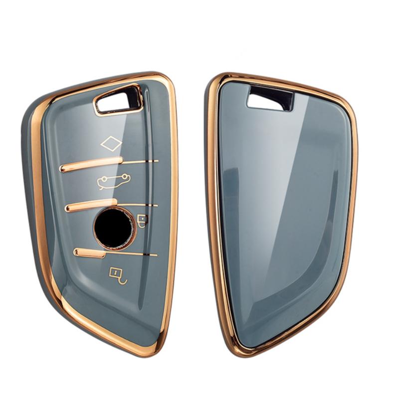 Чехол для ключей автомобиля из ТПУ с золотым краем, брелок для BMW X3 X5 X6 F30 F34 F10 F20 G20 G30 G01 G02 G05 F15 F16 1 3 5 7 серии