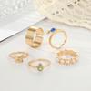5PC Snake Sapphire Pearl Jewelry Opening Butterfly Luxury Handmade Ring Set