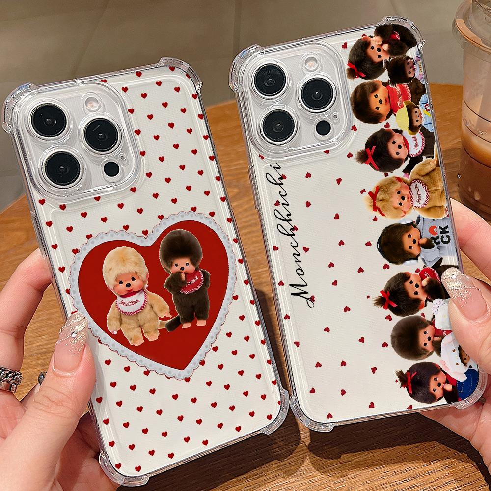 Cute Monchhichis New Ins Phone Case For Samsung A37 A57 A17 A07 A06 A56 A26 A33 A54 A51 A13 A73 A55 A53 A36 A35 A34 A25 4G 5G