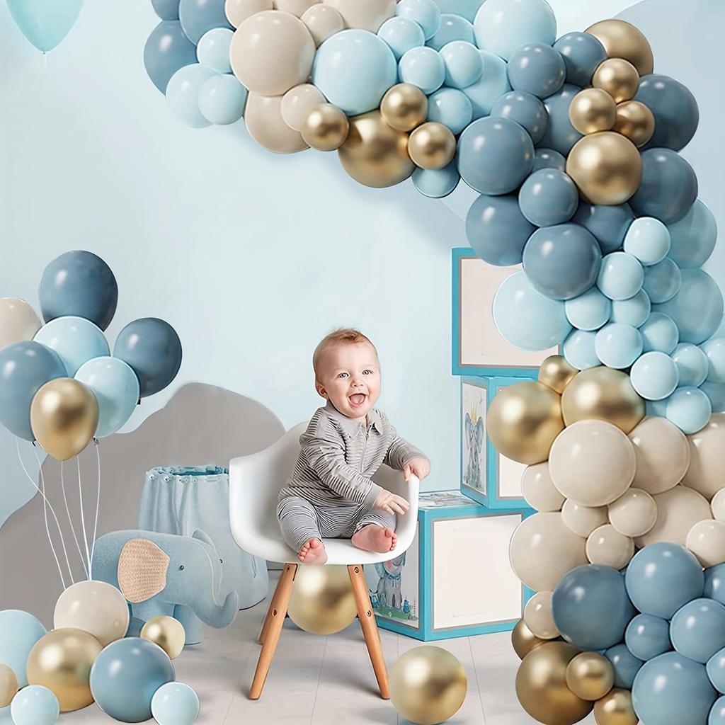 150Pcs Blue Balloons Arch Kit Metallic Blue Balloon Garland Birthday Party Decorations Baby Shower Baptism Wedding Blue Theme Party Decor