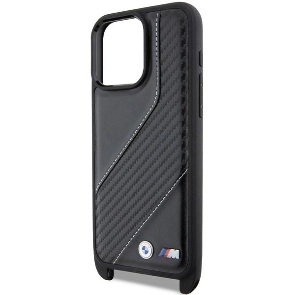 Bmw M Edition Carbon Stripe & Strap Case For Iphone 15 Pro - Black