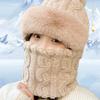 2025 Winter Fleece-Lined Pompon Hat & Scarf Set - Newcomer Discount