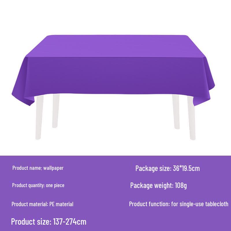 Purple Disposable Tableware Set for Birthdays & Camping: Includes Plates, Cups, Napkins, Tablecloths, Cutlery