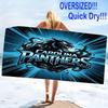 Пляжное полотенце с принтом Carolina Panthers, Большое, Мягкое, Быстросохнущее, для Пляжа, Кемпинга, Плавания