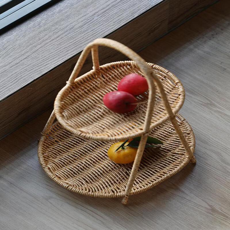 Multi-Layer European Style Rattan Fruit & Snack Basket