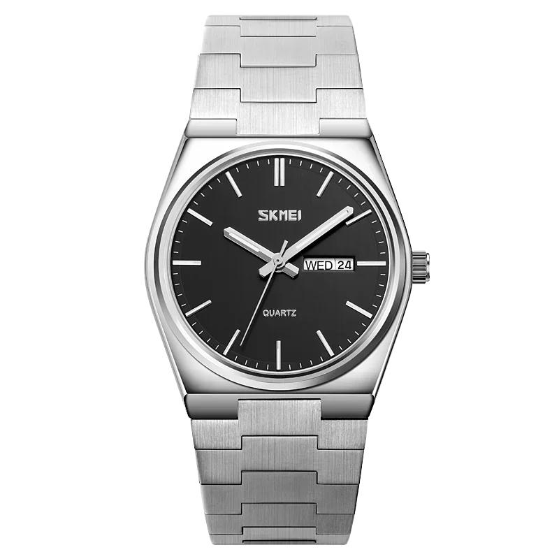 SKMEI 9288 Мужские Водонепроницаемые Деловые Наручные Часы Мужские reloj hombre Повседневные Кварцевые Часы Мужские Полностью Стальные Время Неделя Спортивные Часы