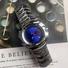 Unique Irregular Case Men's Quartz Watch Flower Dial Design Alloy Strap Wristwatch Y2K Futuristic Alien Case Black Watch