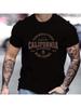 Men's Casual Sports Loose Fit California West Coast Print Round Neck Short Sleeved3D Printed Men's T-shirt Top