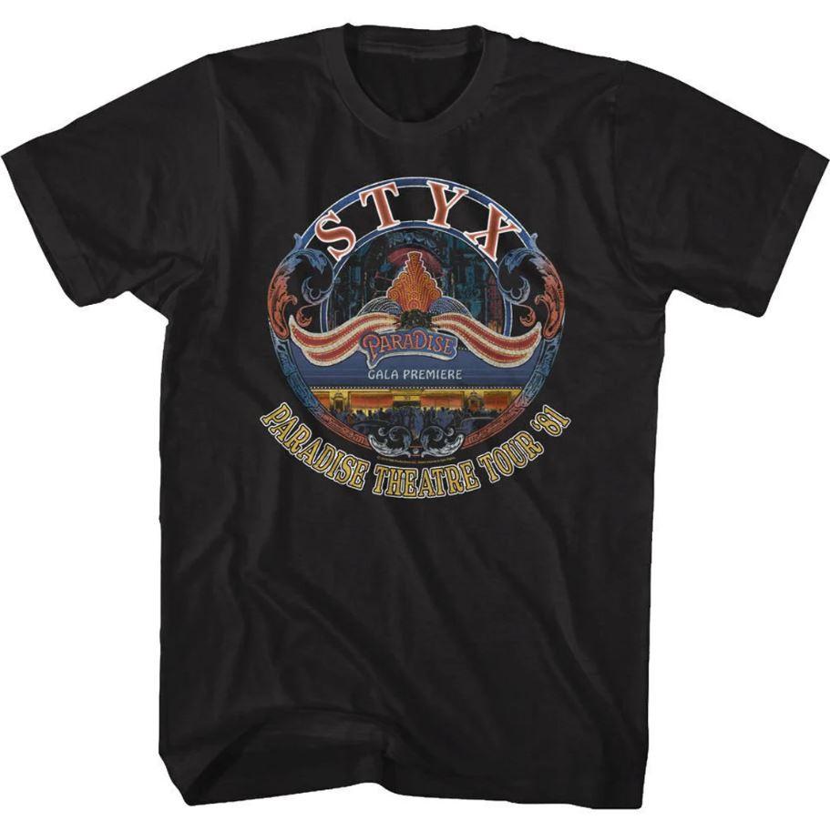 Группа Styx Paradise Theatre Tour Рок-футболки Унисекс Хлопок S-5XL GS094 Унисекс Футболка