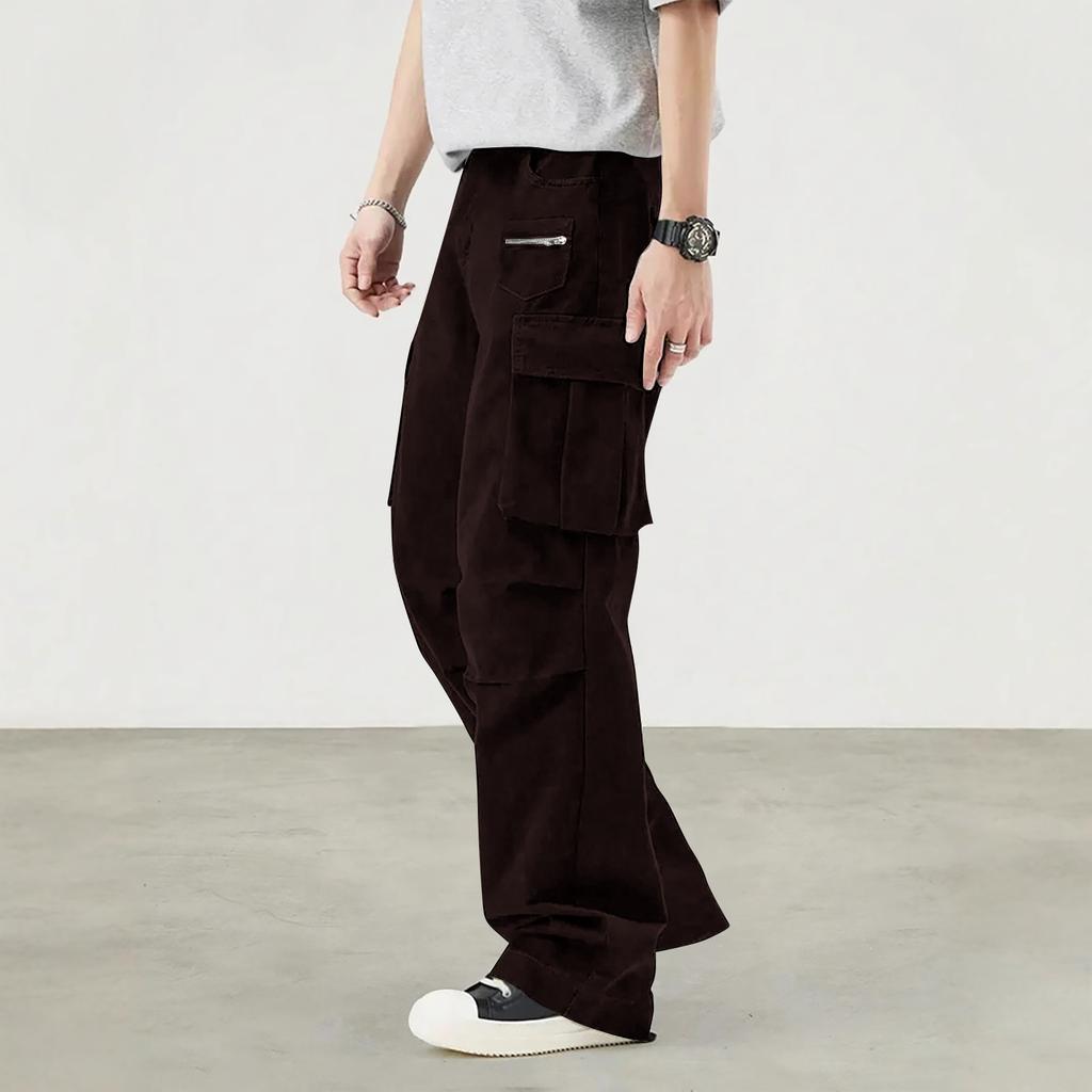 Мужские комбинезоны, повседневные брюки с несколькими карманами и завязками, походные брюки, хлопковые саржевые брюки