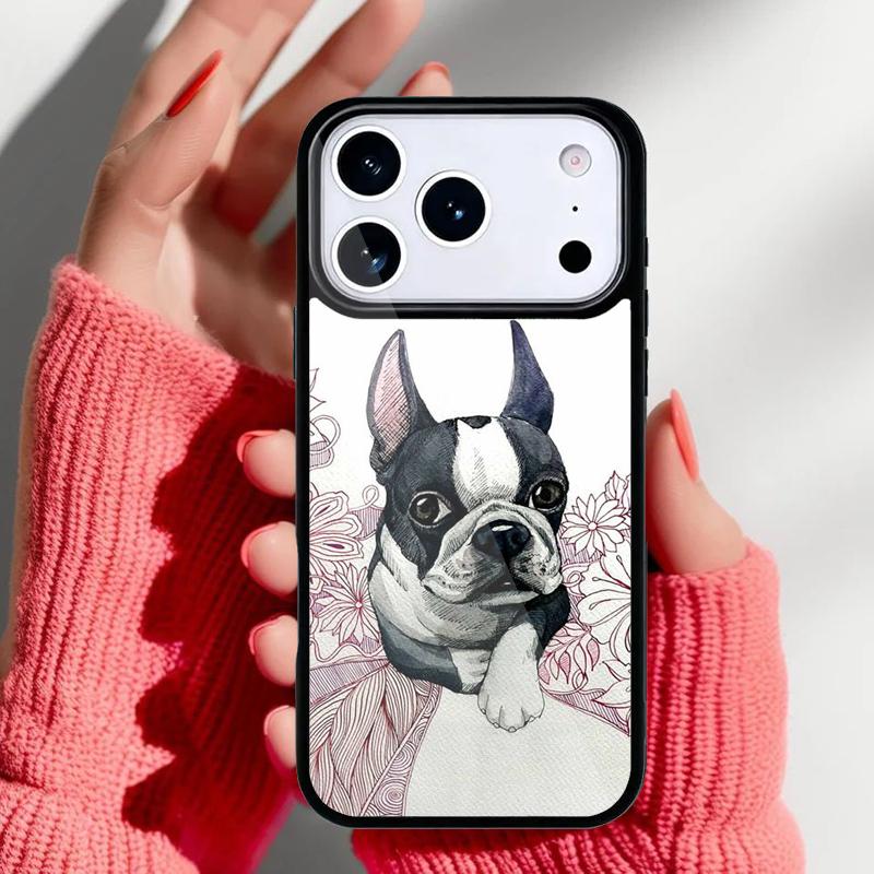 Мультяшный чехол для телефона с французским бульдогом для iPhone 17 16 15 14 13 Pro Max Задняя крышка для 12 11 Pro Coque